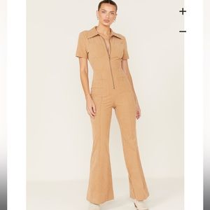 Corduroy Flare Leg Jumpsuit